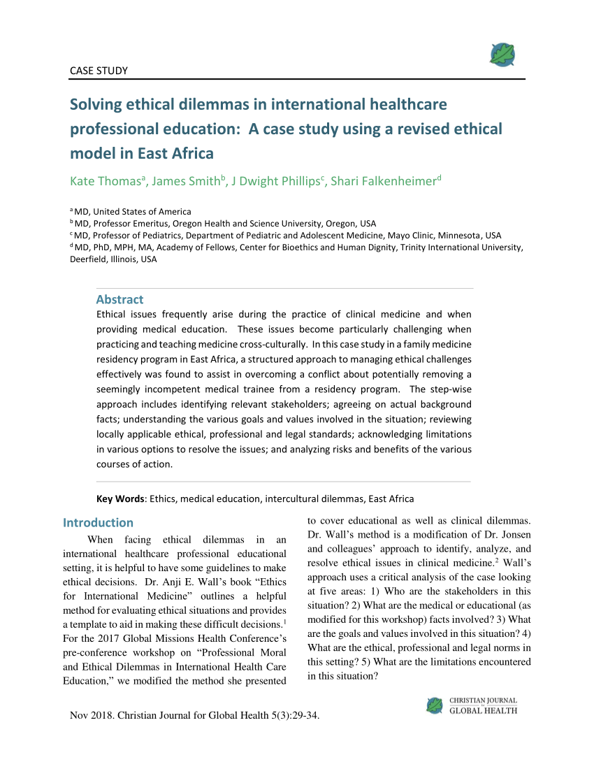 case study on ethical dilemmas