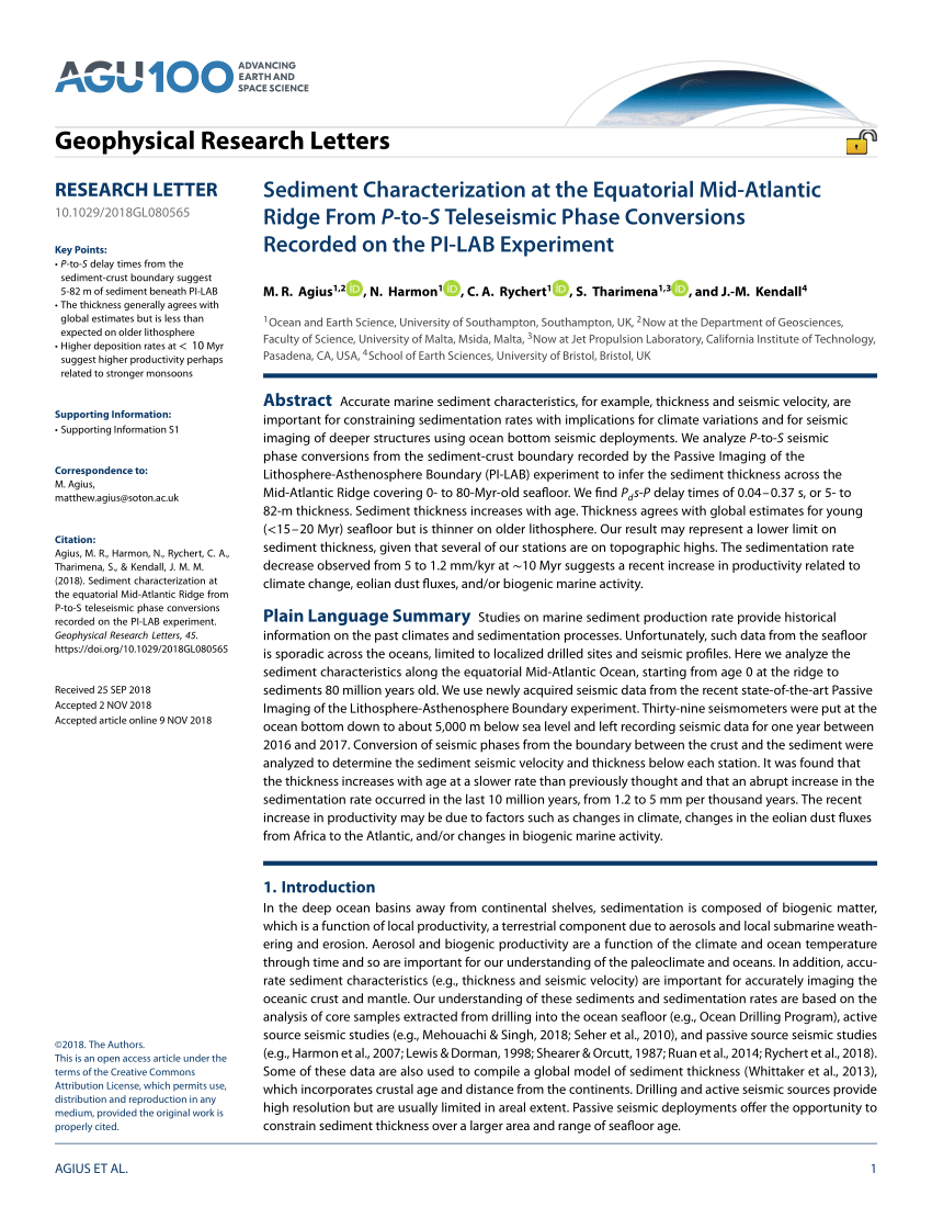 Pdf Sediment Characterization At The Equatorial Mid