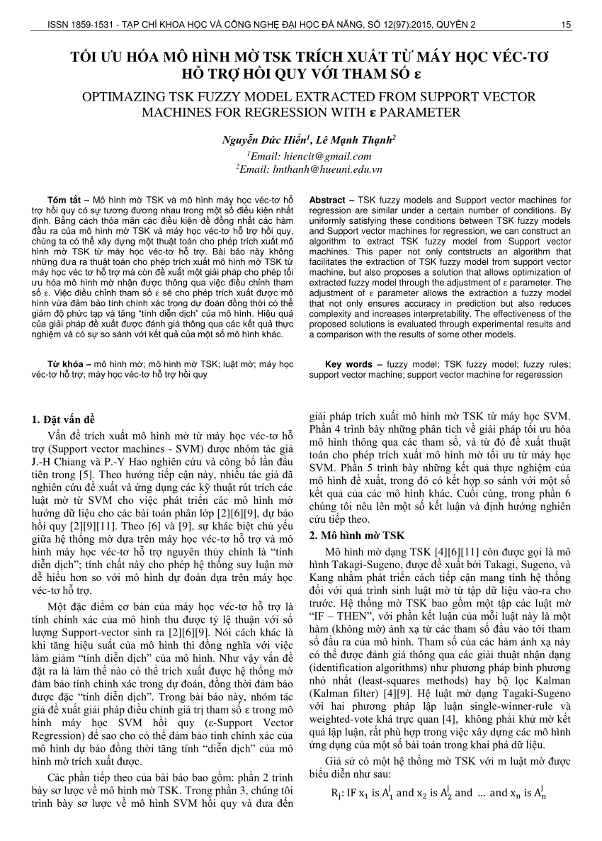 PDF) Tối ưu hóa mô hình mờ TSK trích xuất từ máy học véc-tơ hỗ trợ ...