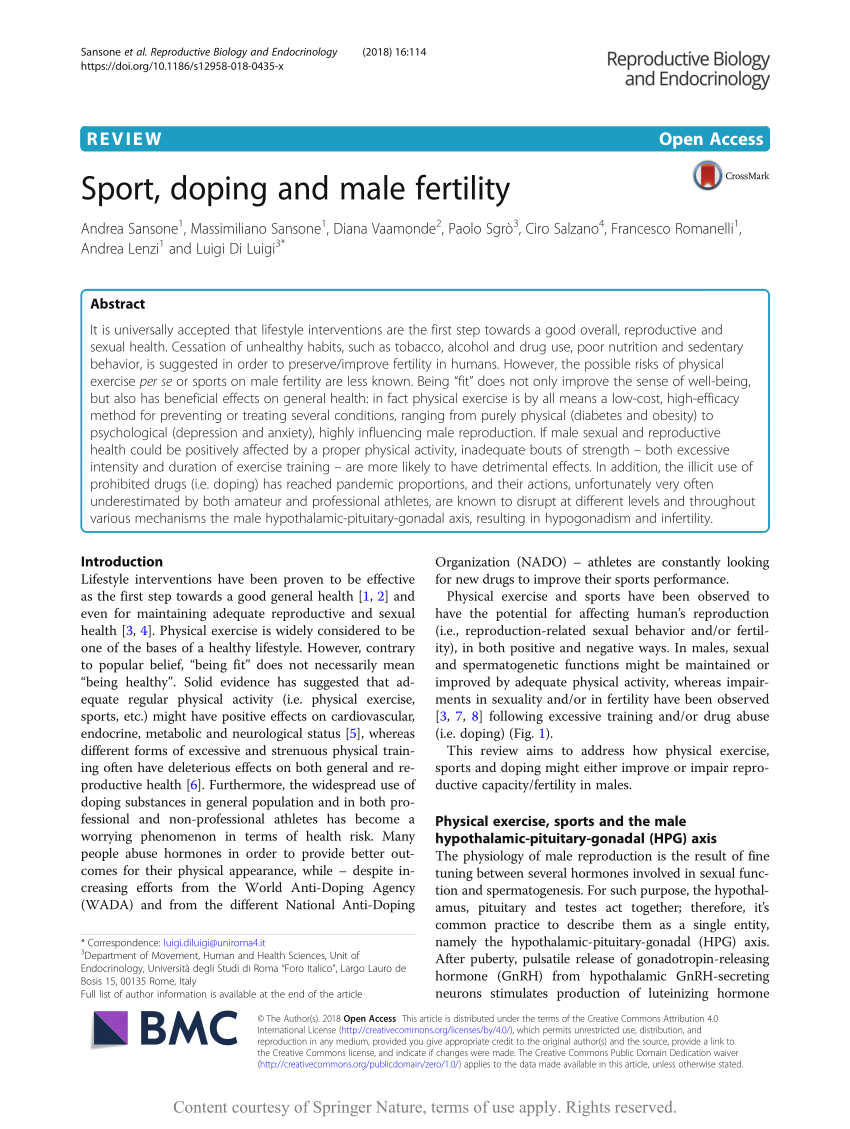 (PDF) Sport, doping and male fertility picture image