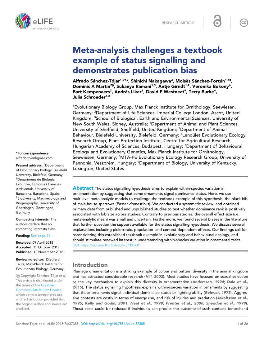 Pdf Meta Analysis Challenges A Textbook Example Of Status Signalling 4097