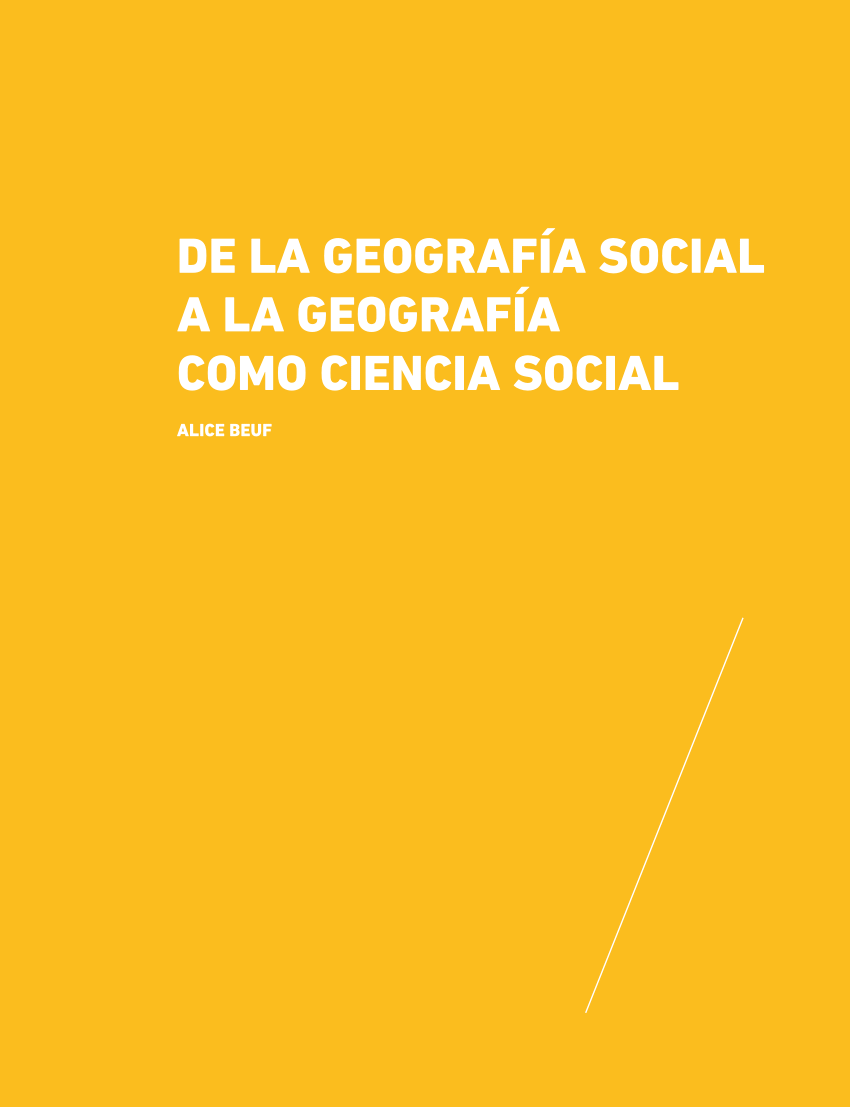 Pdf De La Geografía Social A La Geografía Como Ciencia Social 