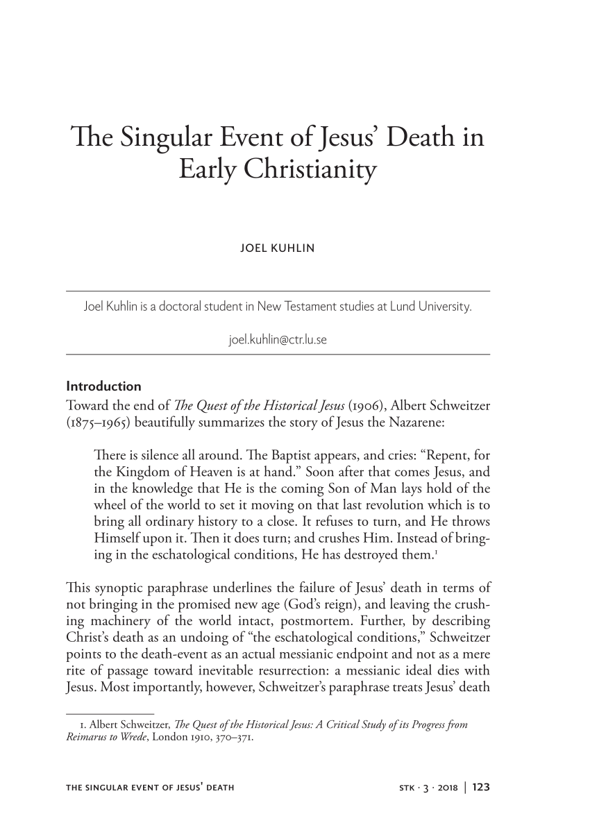 essay on jesus death