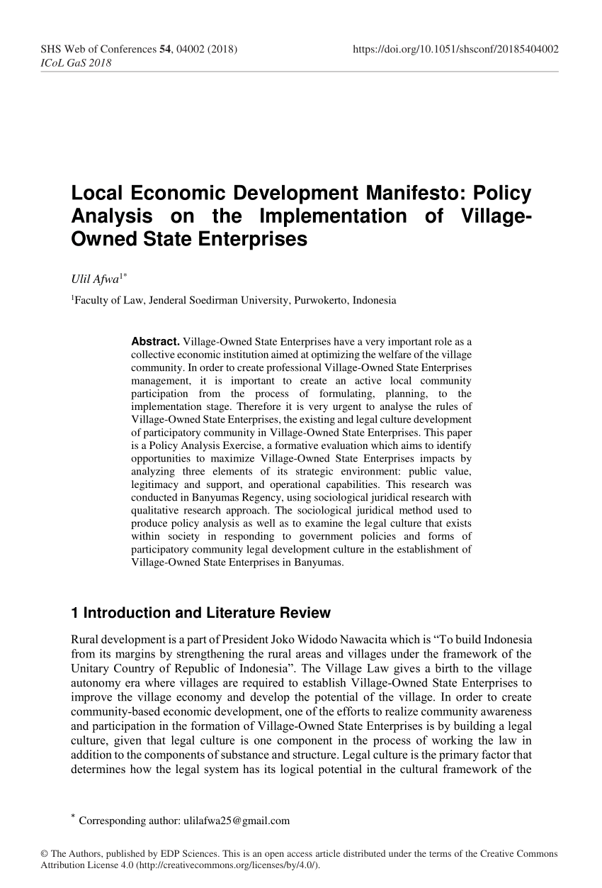 local economic development essay