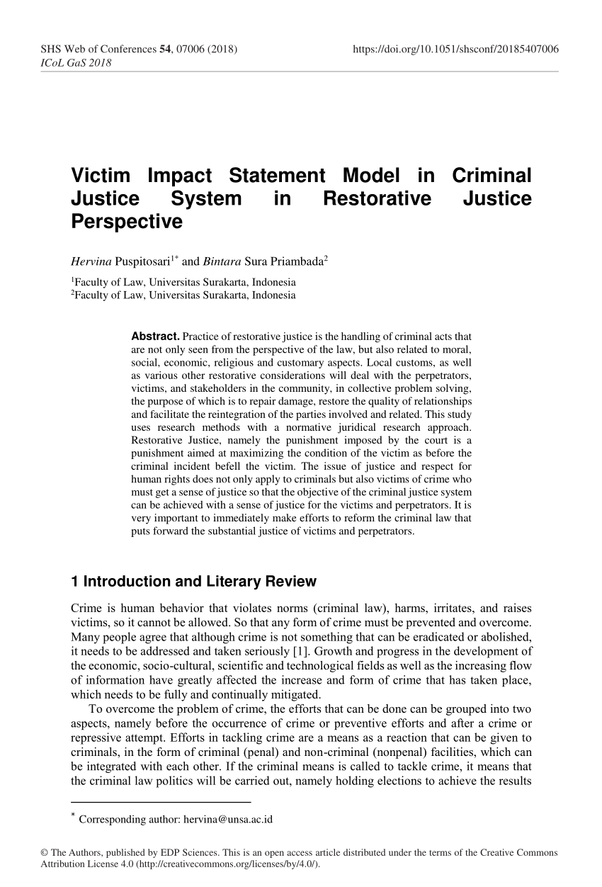 victim impact statement research