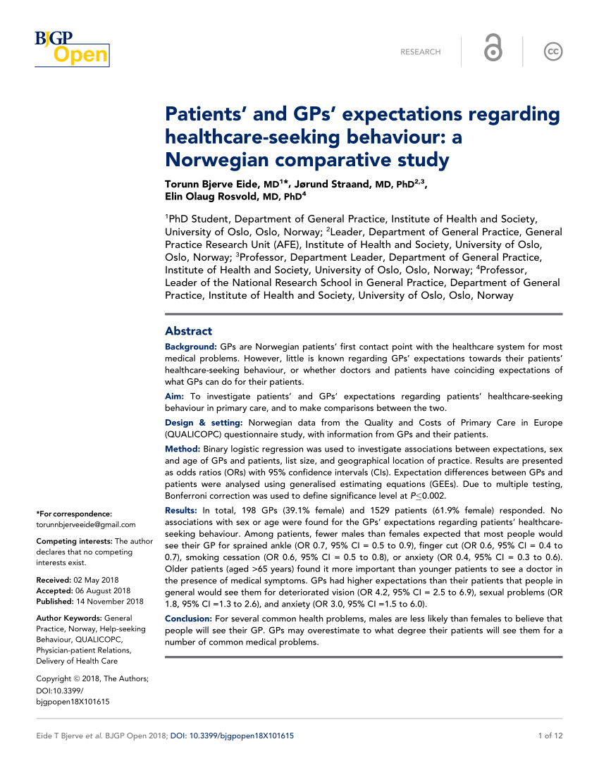 GPs' identification of patients with mental distress: a coupled  questionnaire and cohort study from norwegian urban general practice, BMC  Primary Care