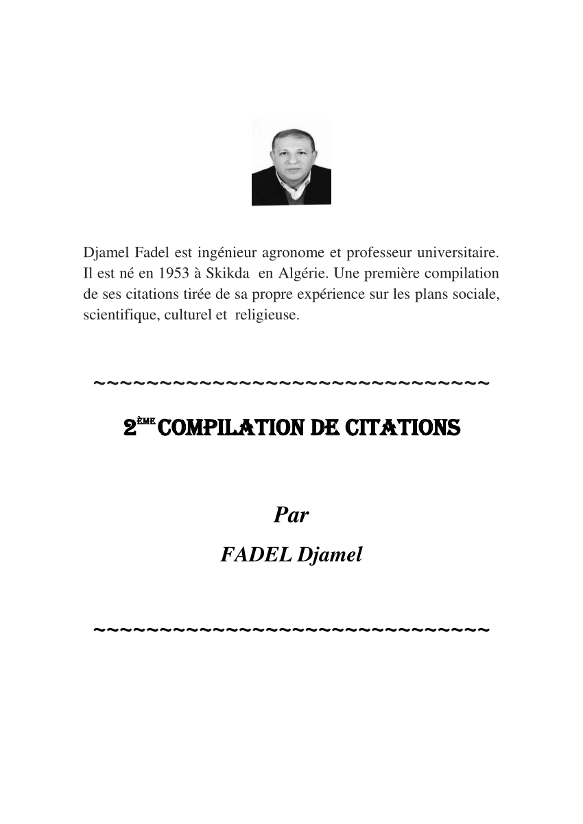 Pdf 2eme Compilation De Citation Par Fadel Djamel Converted