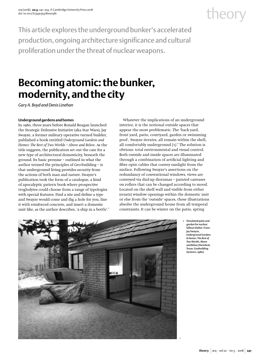 PDF Becoming atomic The bunker modernity and the city