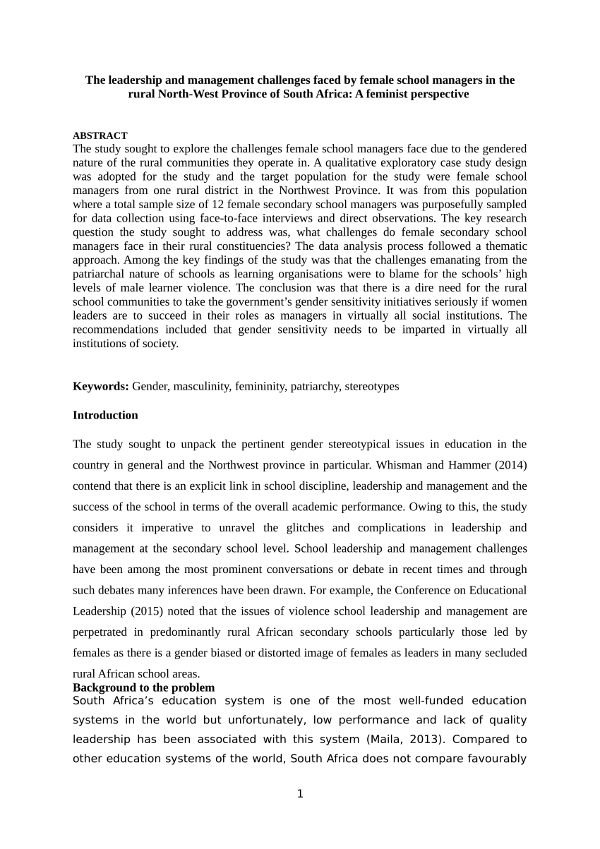 research paper on leadership challenges