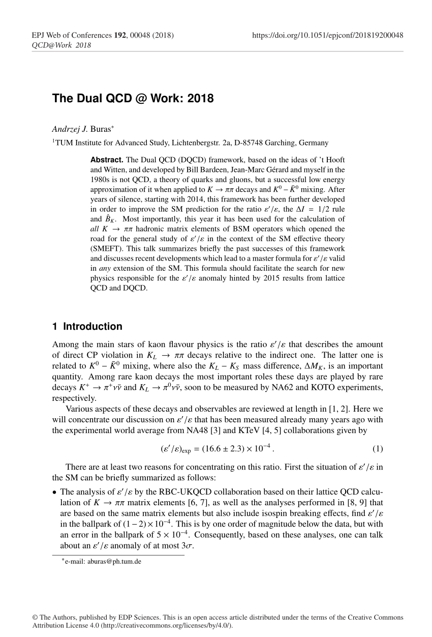 (PDF) The Dual QCD Work 2018