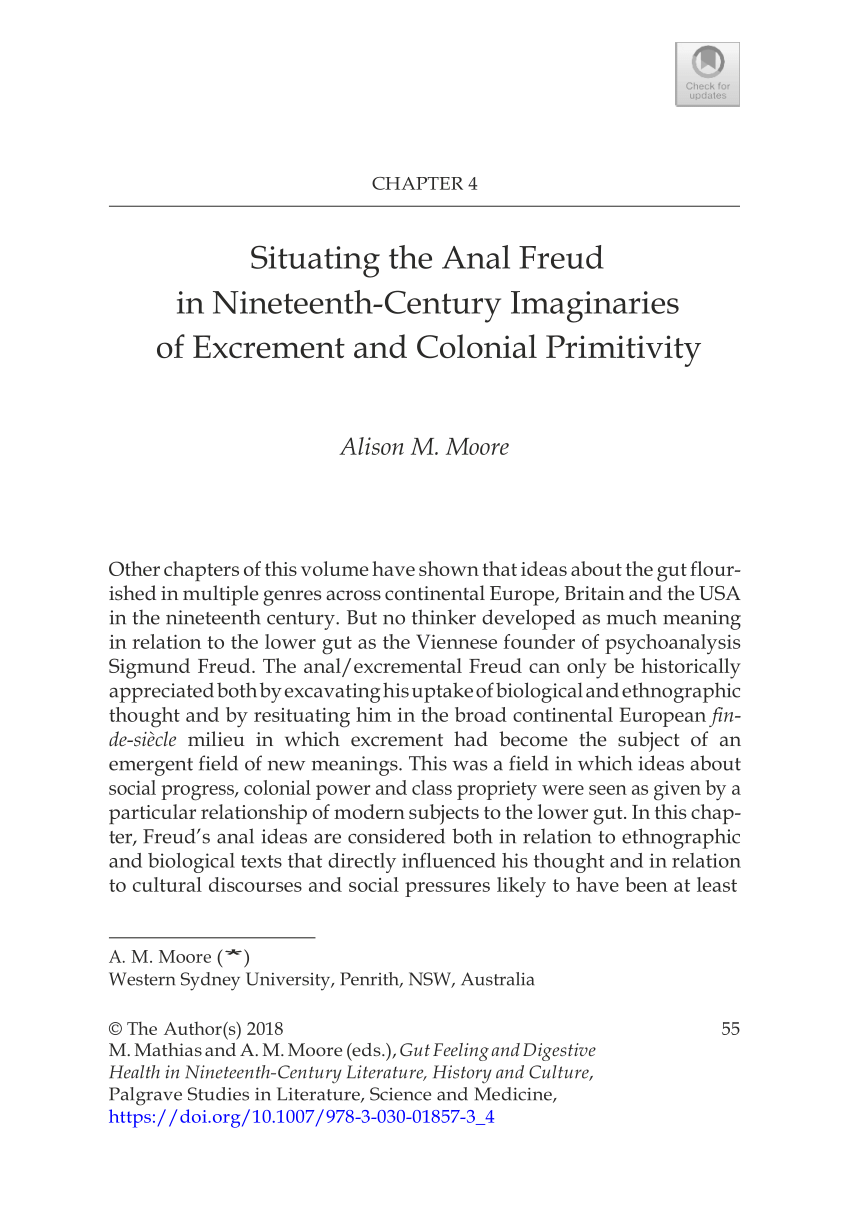 PDF) Situating Anal Freud Nineteenth-Century of Excrement and Colonial Primitivity