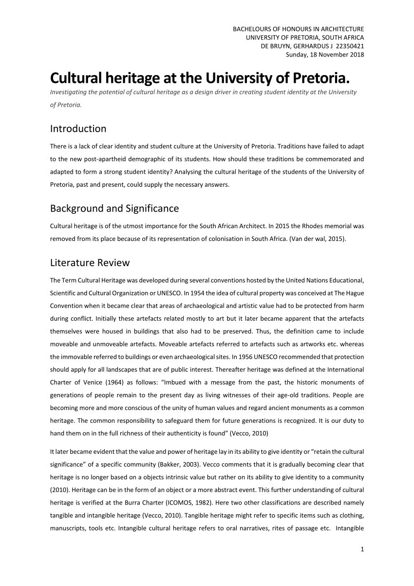 cultural heritage essay introduction