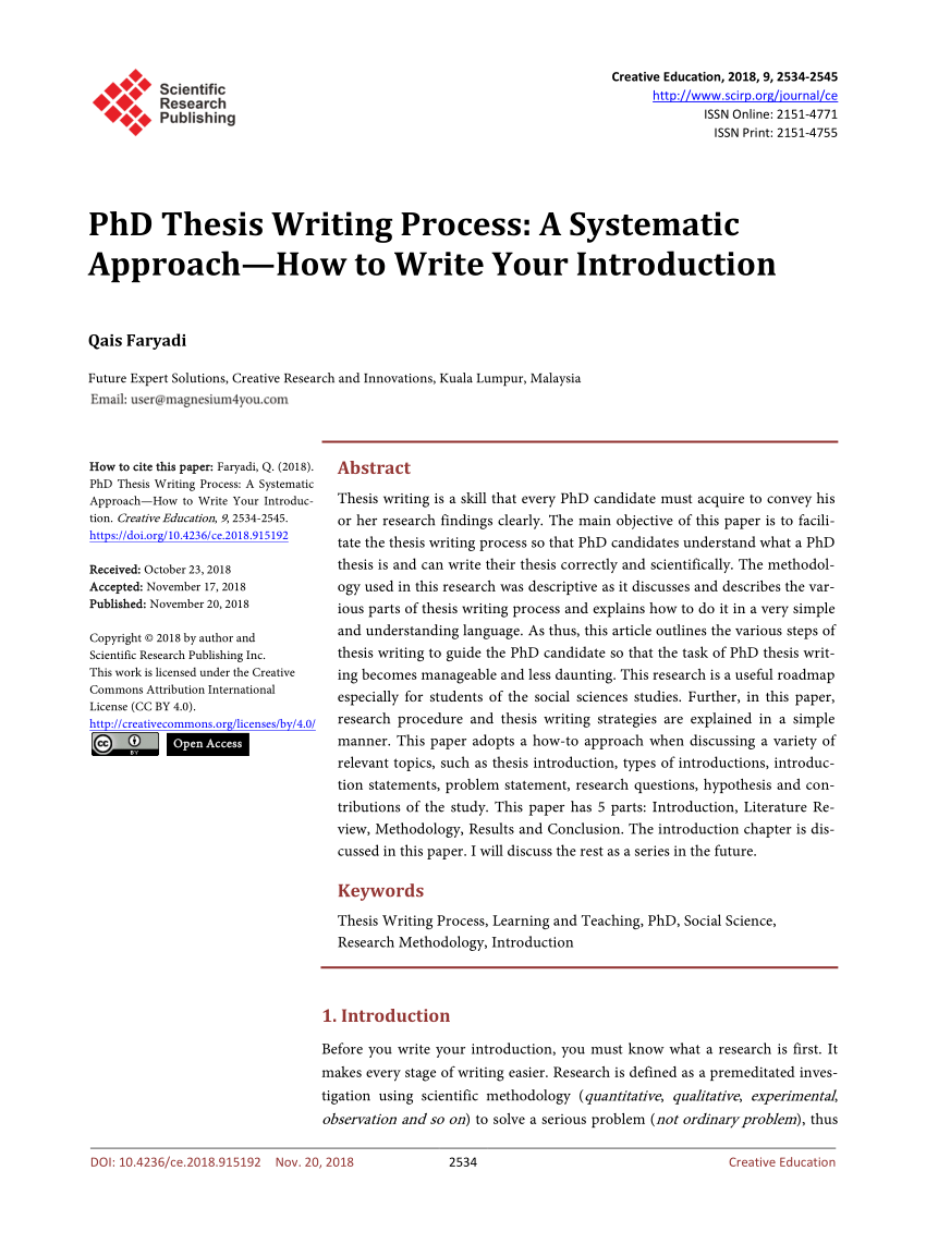 Writing your phd dissertation