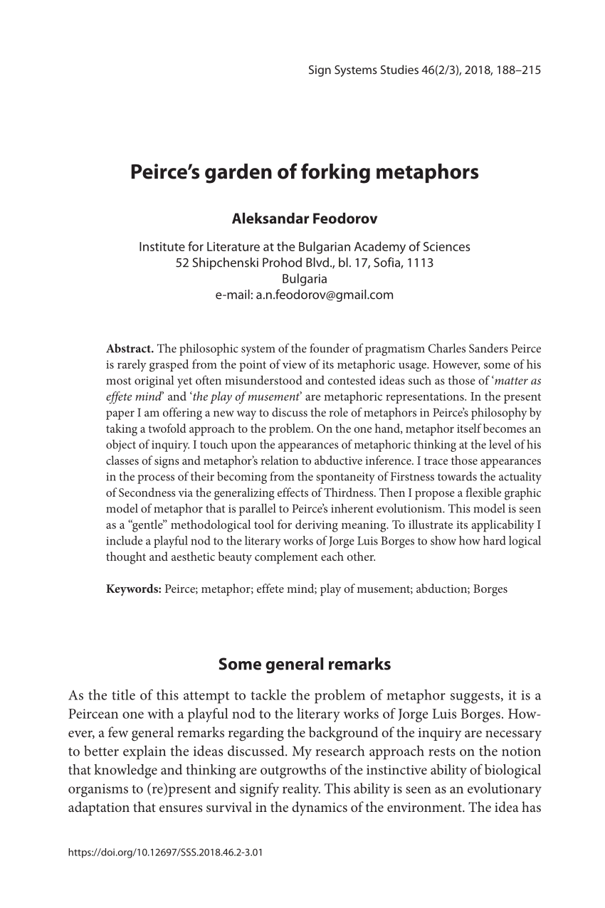 PDF) Peirce's garden of forking