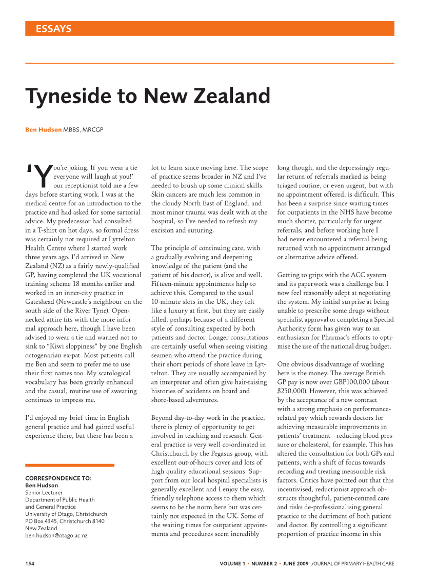 essay for new zealand