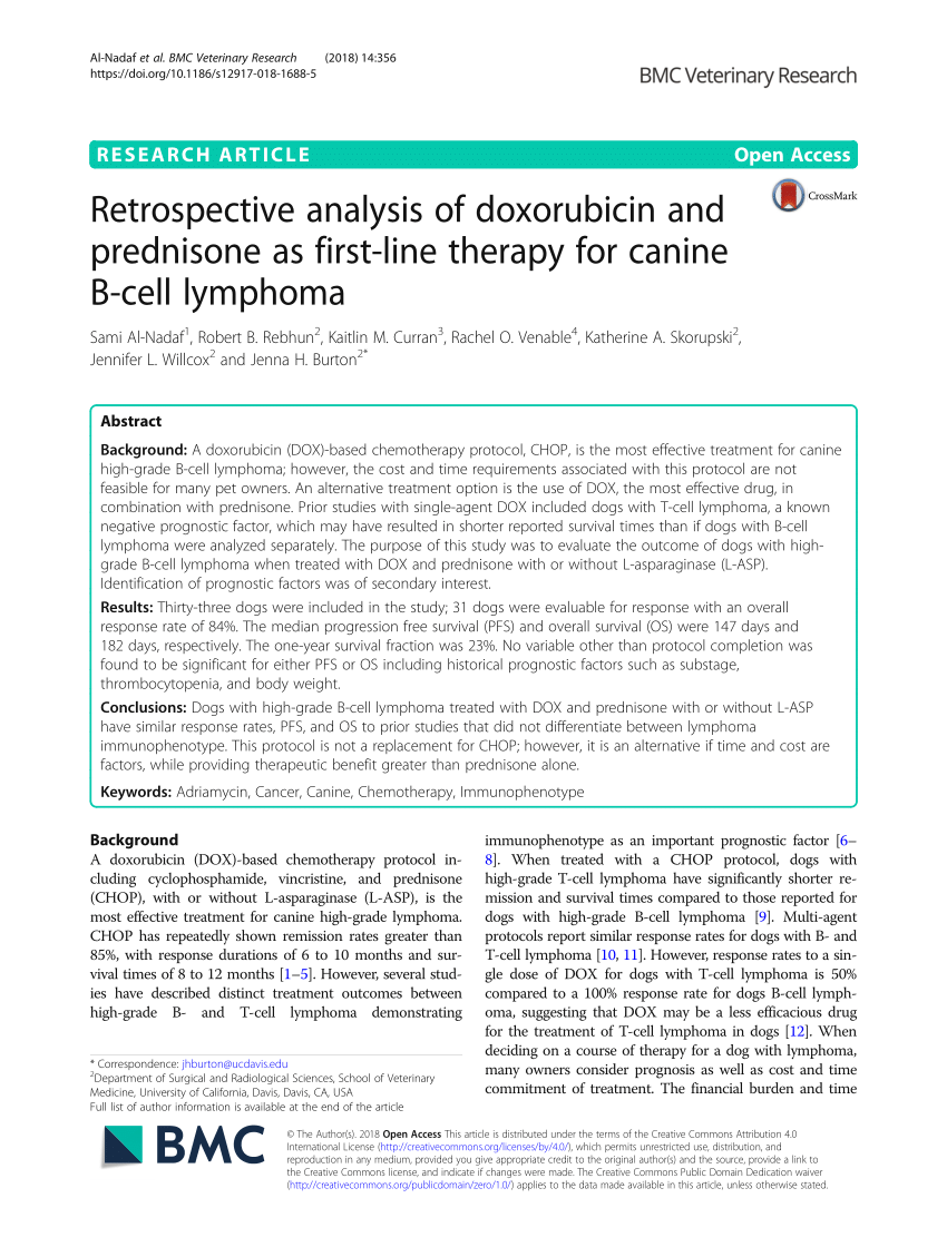 PDF) Retrospective analysis of doxorubicin and prednisone as first