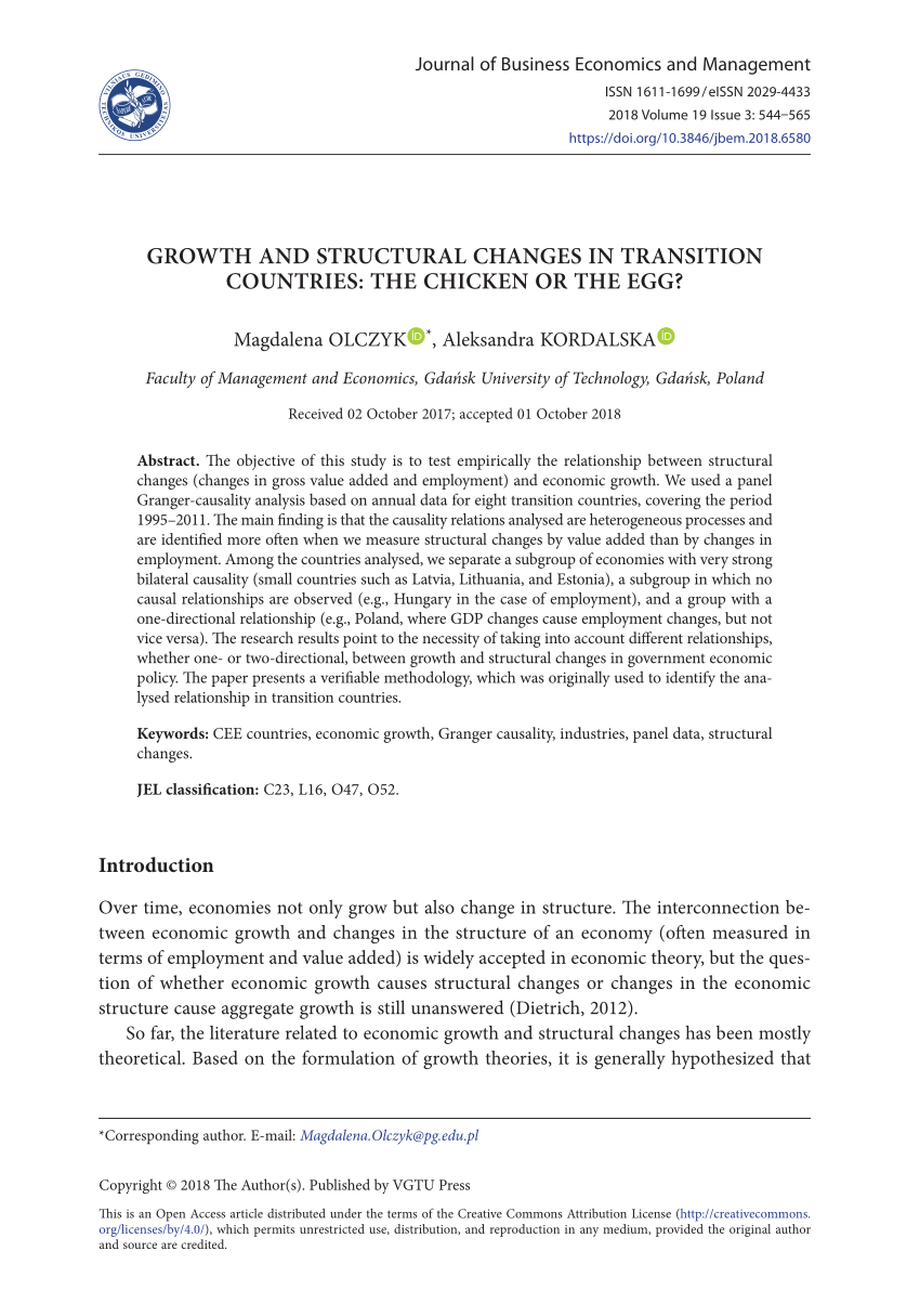 PDF) Growth and structural changes in transition countries: The 