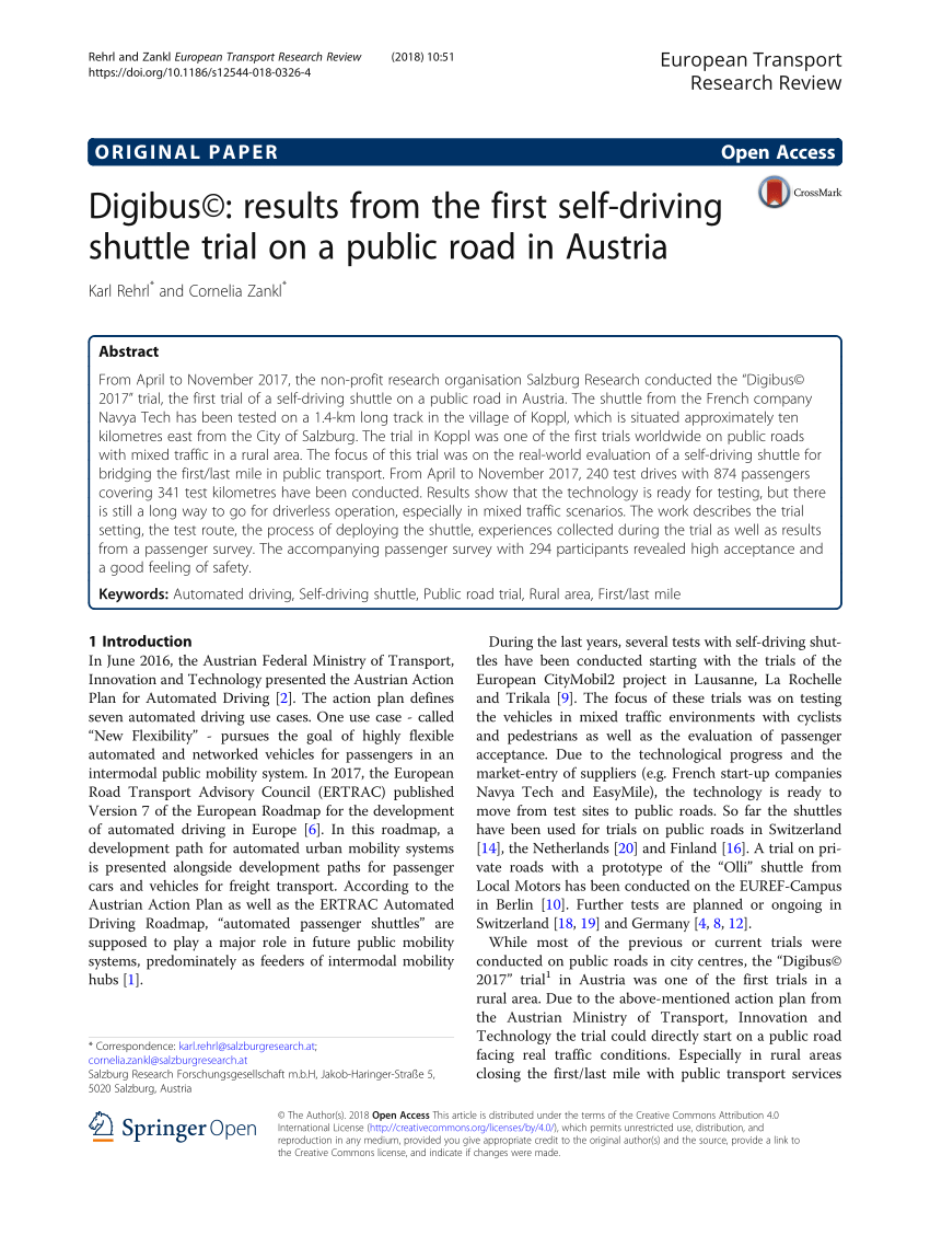 PDF) Digibus©: results from the first self-driving shuttle trial