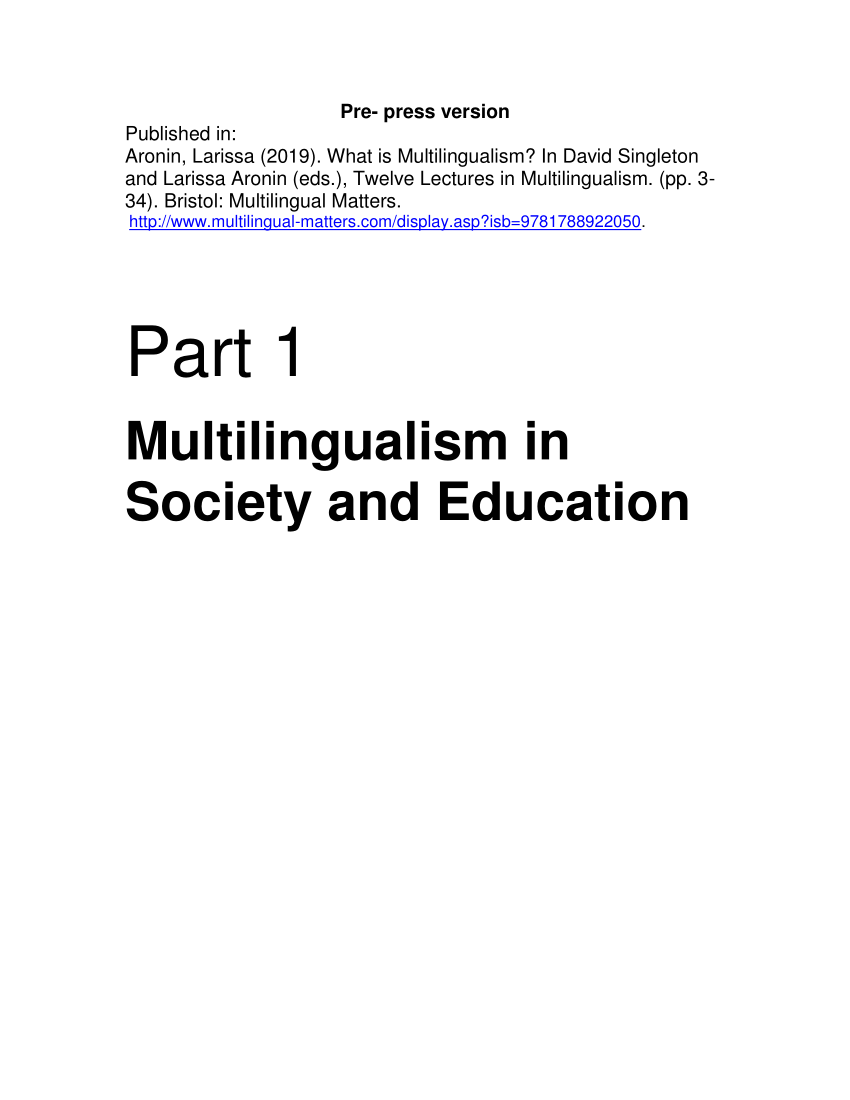 research about multilingualism pdf