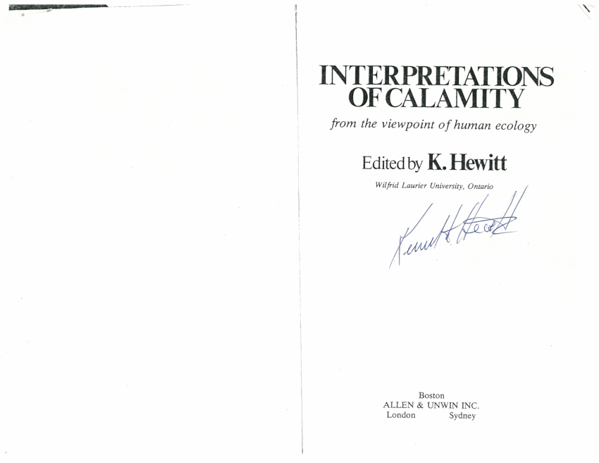 Pdf Interpretations Of Calamity Ed Hewitt19ic