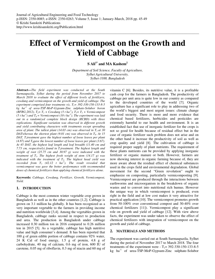 research papers on vermicompost