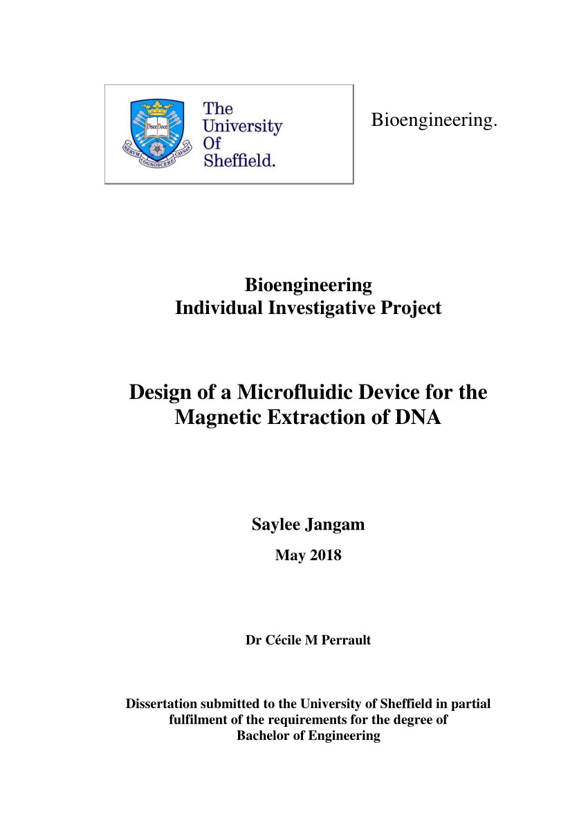 PDF) Design of a Microfluidic Device for the Magnetic Extraction ...