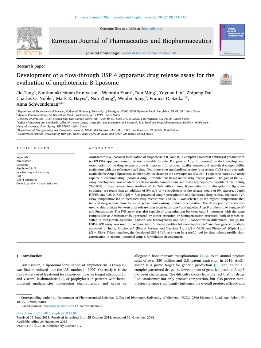 (PDF) Development of a flow-through USP 4 apparatus drug release assay ...