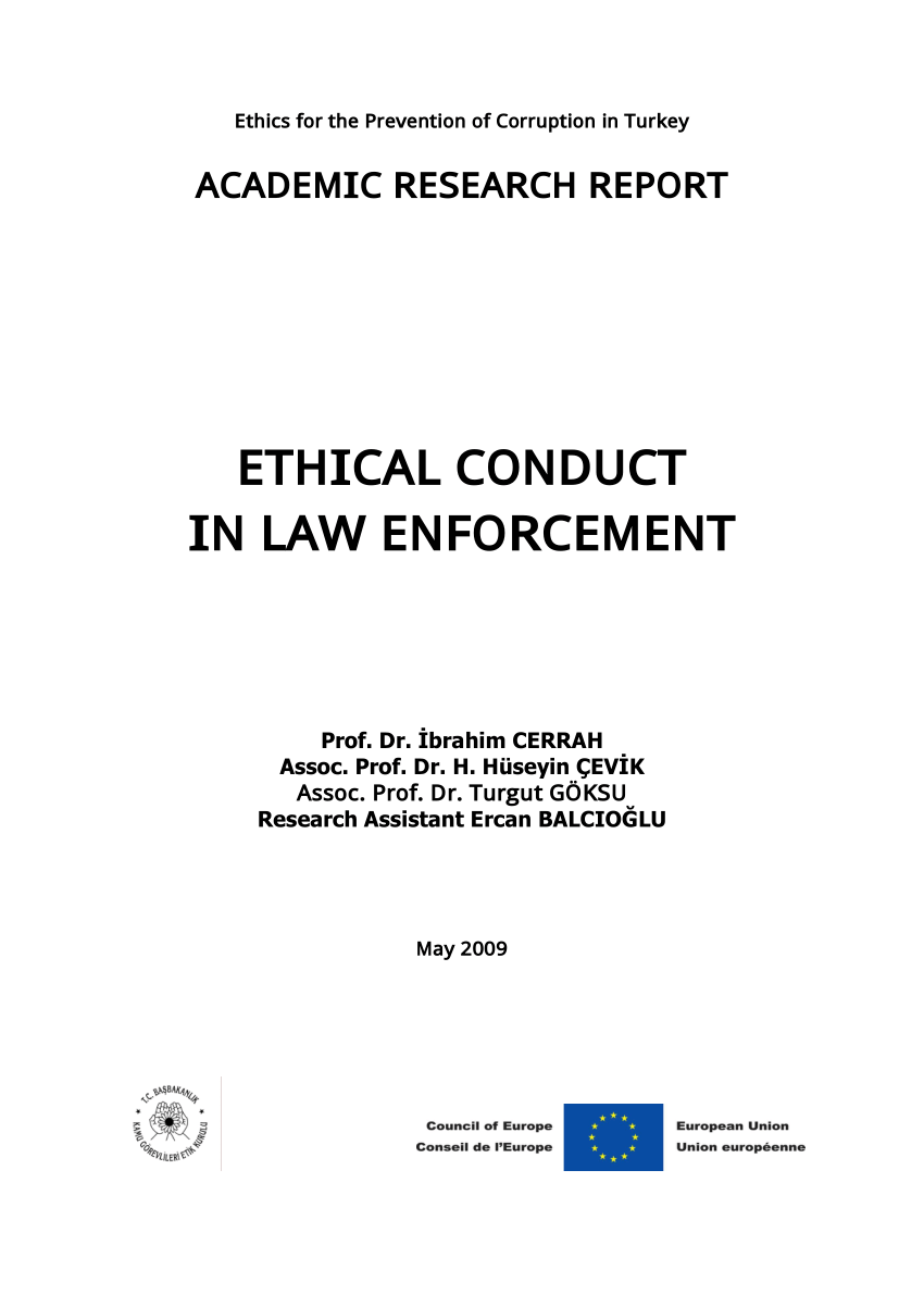 Pdf Ethical Conduct In Law Enforcement