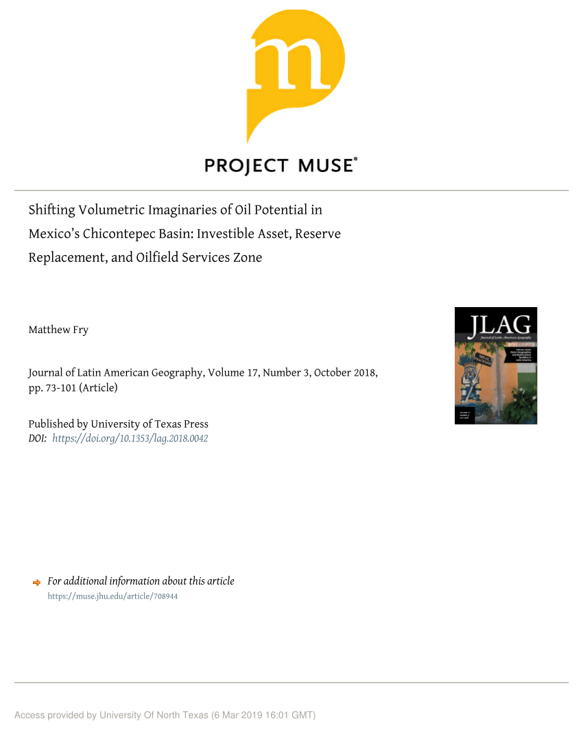 Pdf Shifting Volumetric Imaginaries Of Oil Potential In Mexico S Chicontepec Basin Investible Asset Reserve Replacement And Oilfield Services Zone