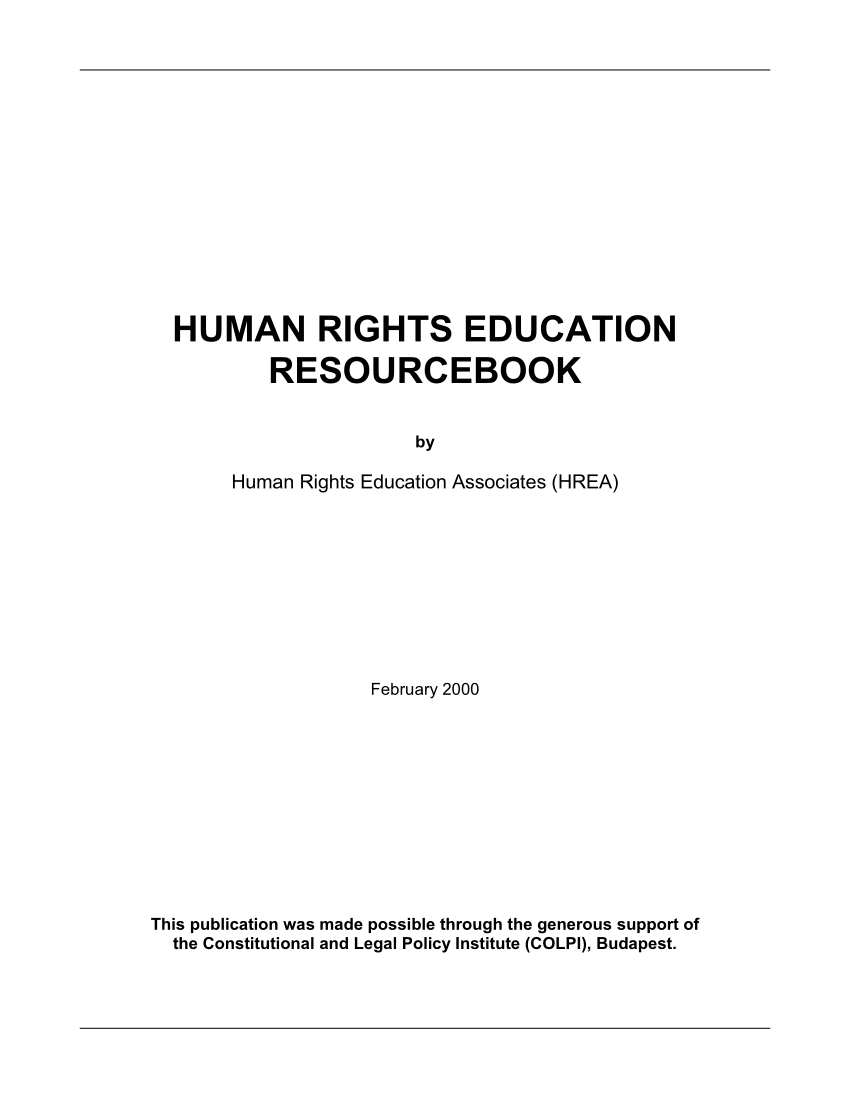 human rights education reflection paper