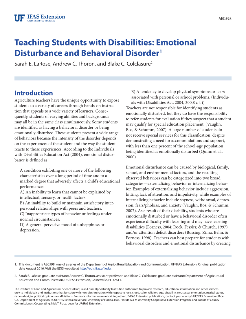 case study emotionally disturbed students