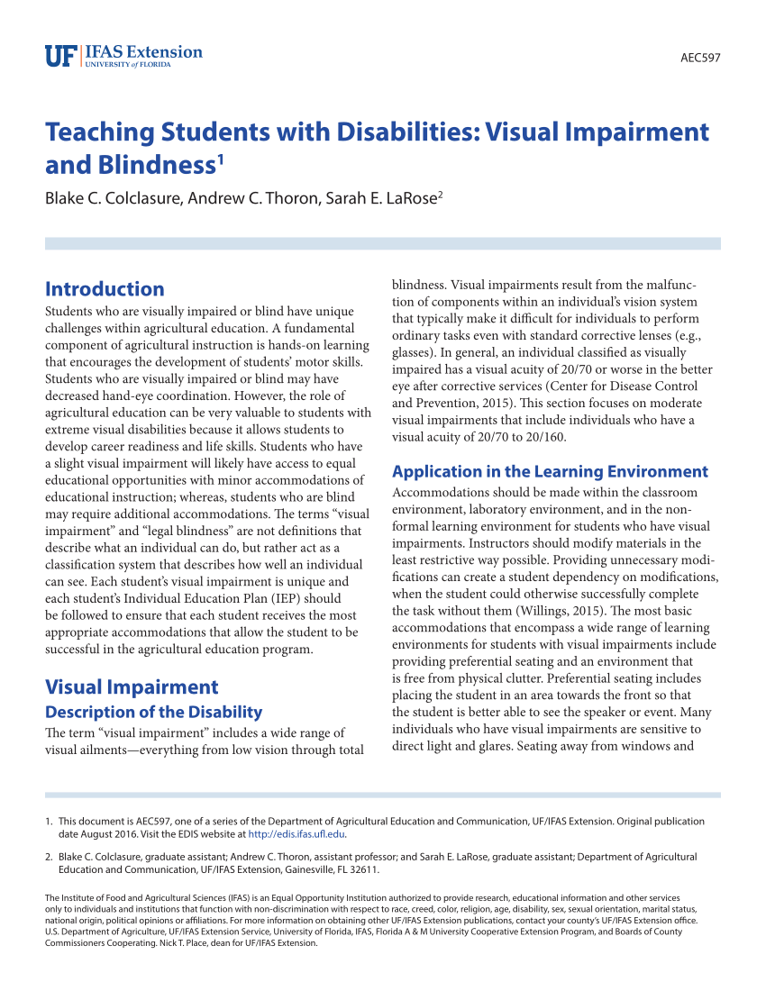 how to teach visually impaired students