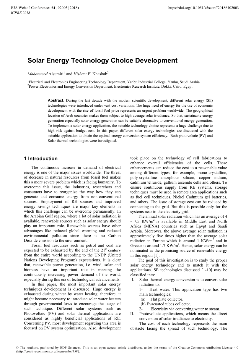 research paper topics solar energy