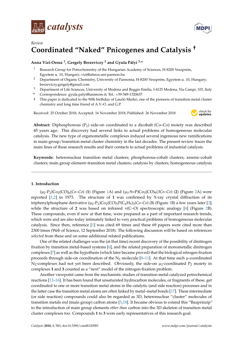 PDF Coordinated Naked Pnicogenes And Catalysis