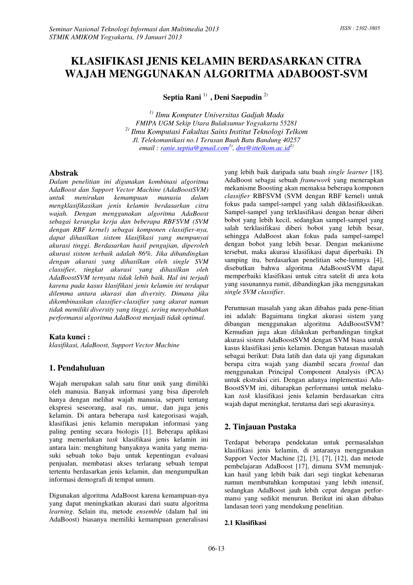 Pdf Klasifikasi Jenis Kelamin Berdasarkan Citra Wajah Menggunakan Algoritma Adaboost Svm 4746