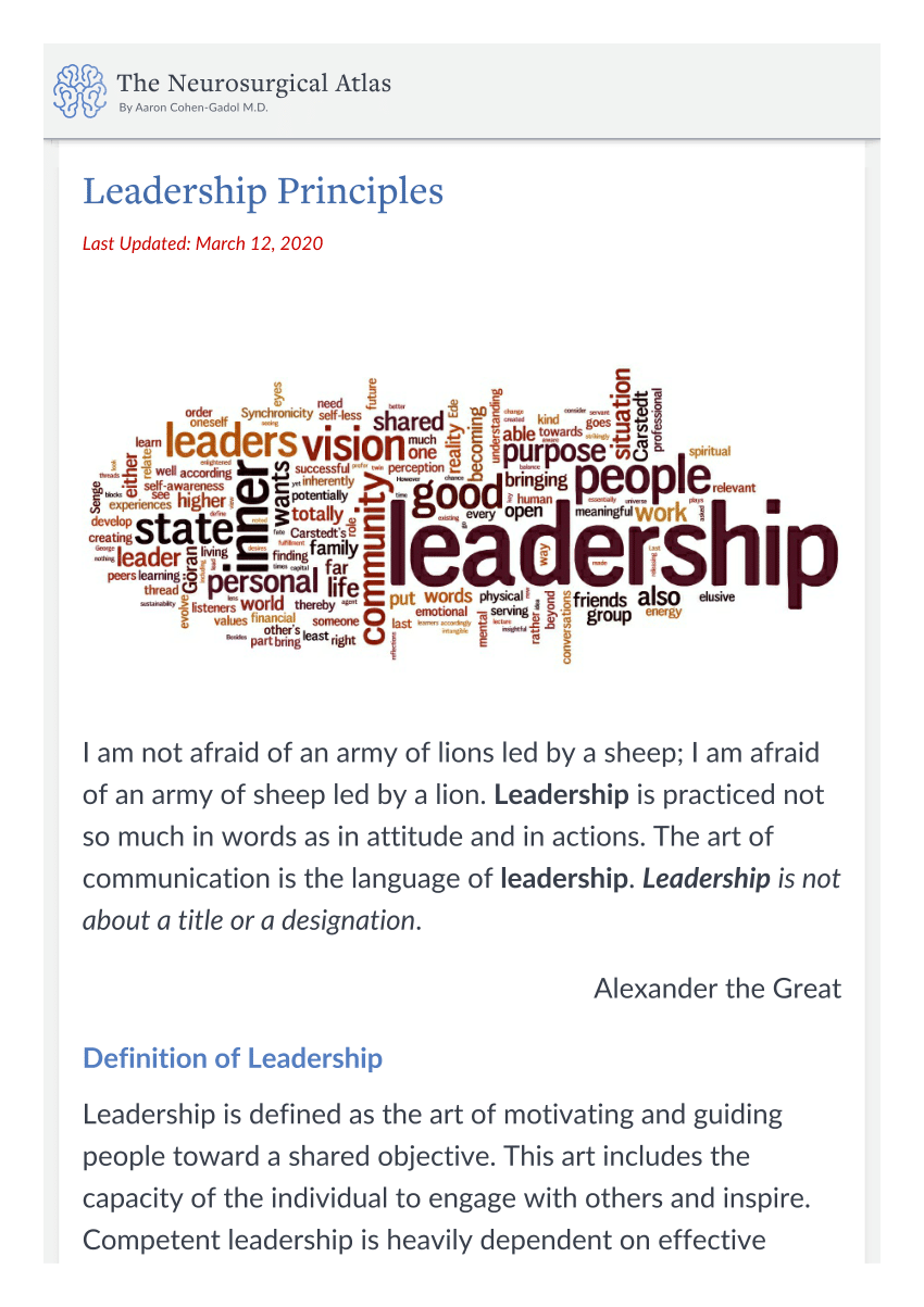 research on leadership principles