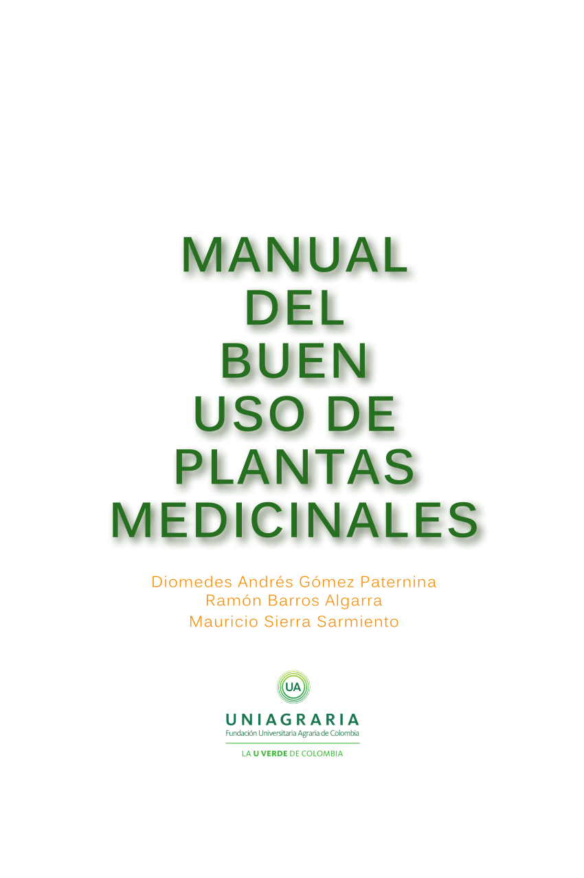 Pdf Manual Del Buen Uso De Plantas Medicinales