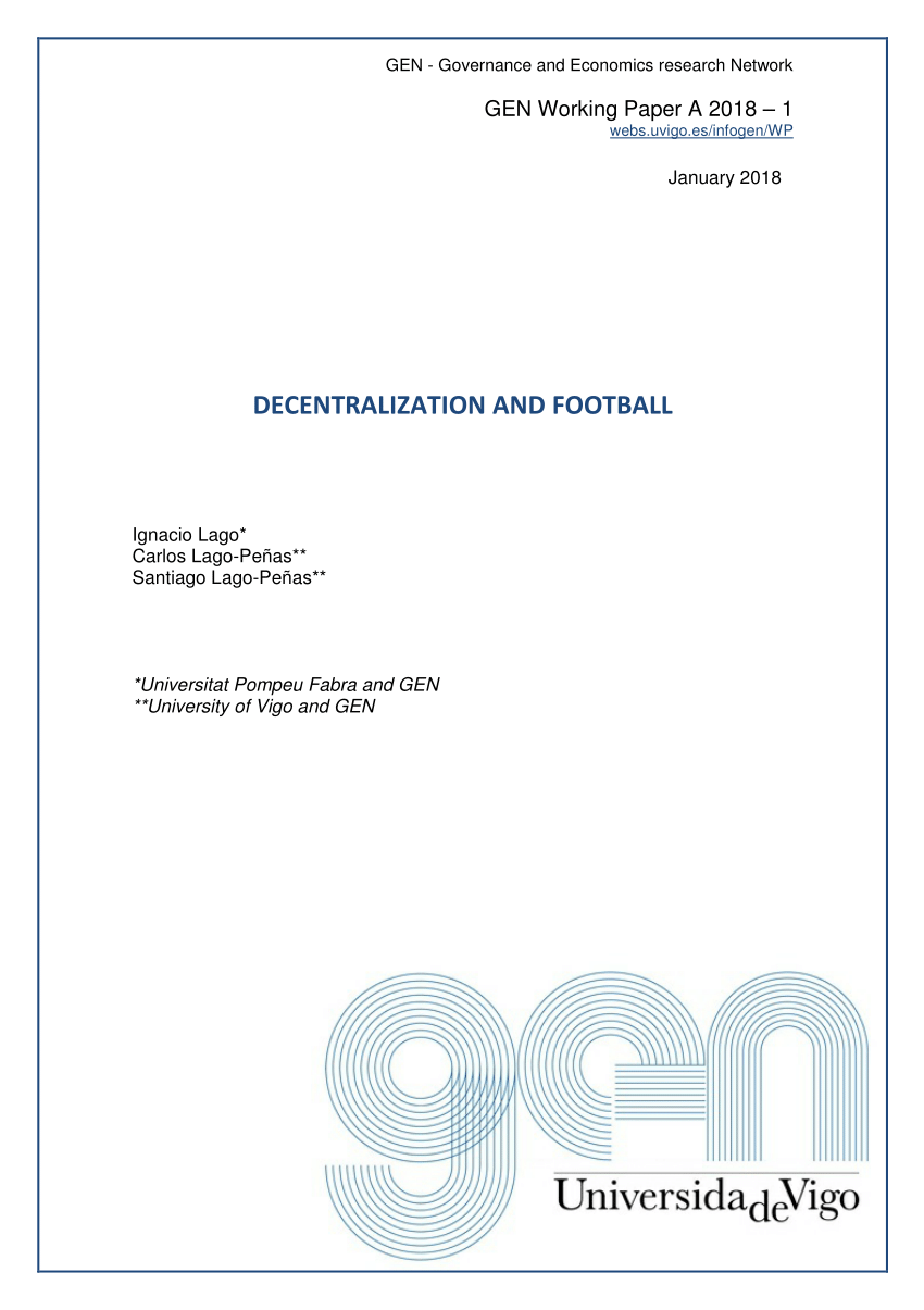 Pdf Decentralization And Football Decentralization And Football