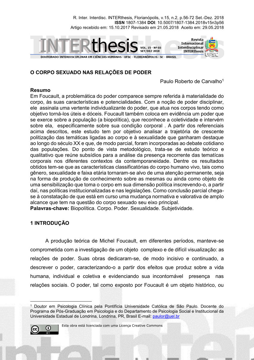 Pdf O Corpo Sexuado Nas Relações De Poder 8992