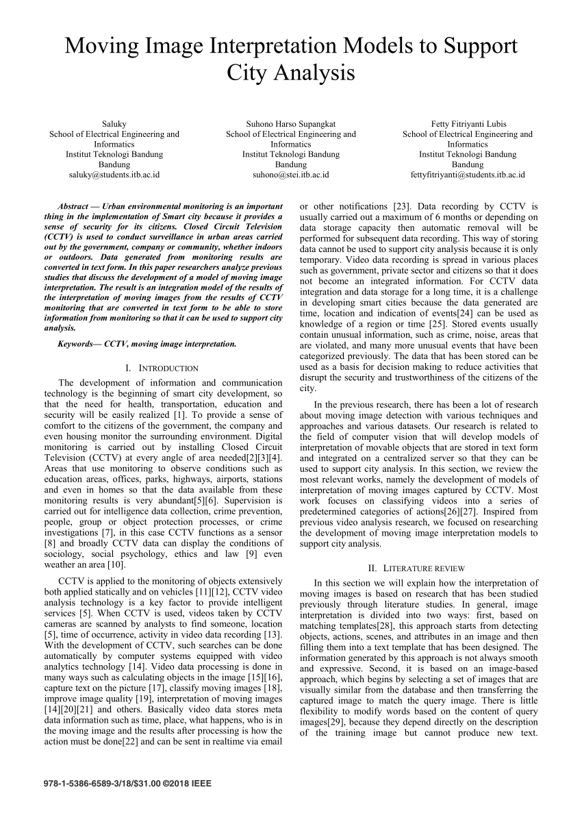 Pdf Moving Image Interpretation Models To Support City Analysis