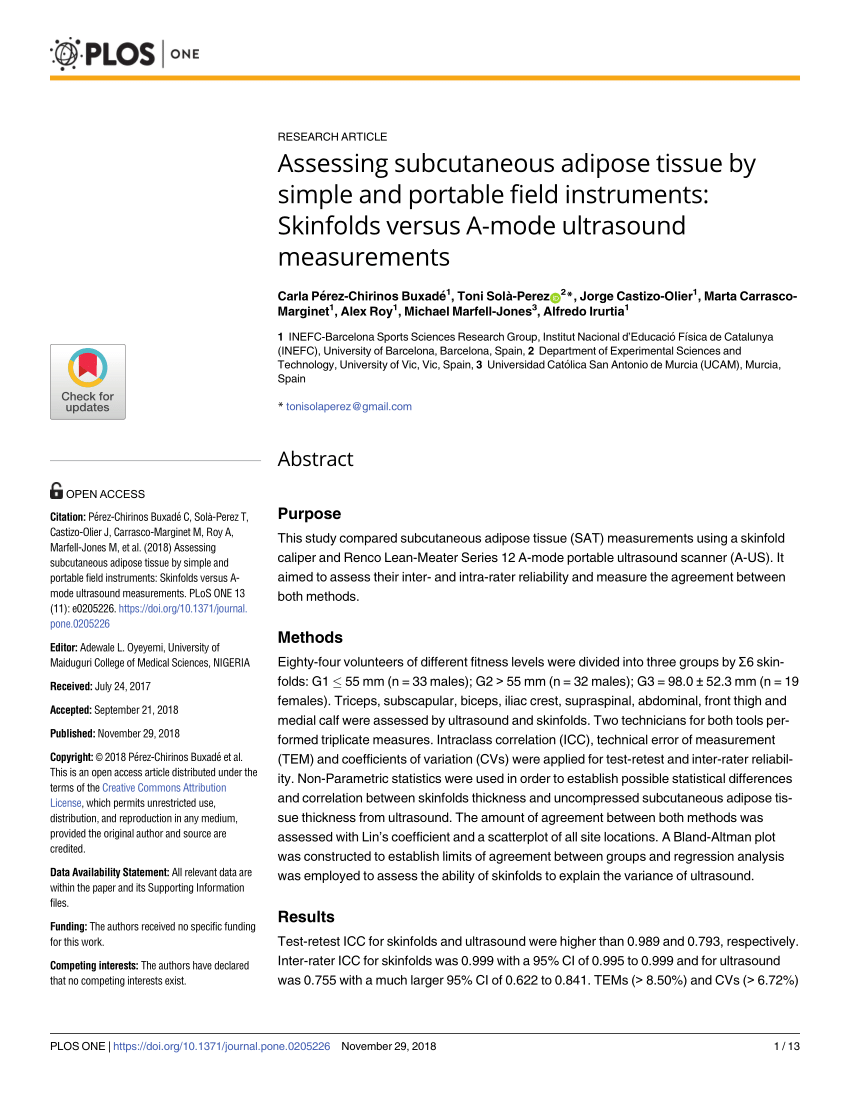 A-mode and B-mode ultrasound measurement of fat thickness: a cadaver  validation study