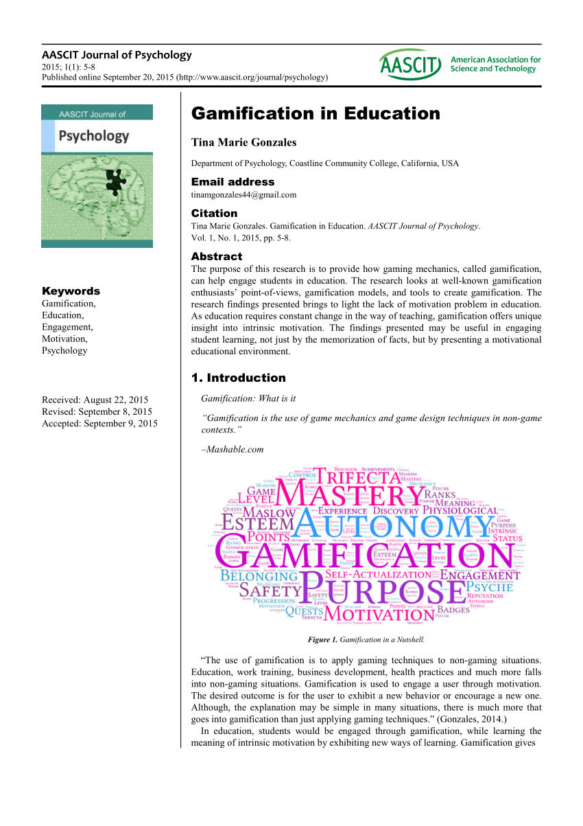 gamification in education journal