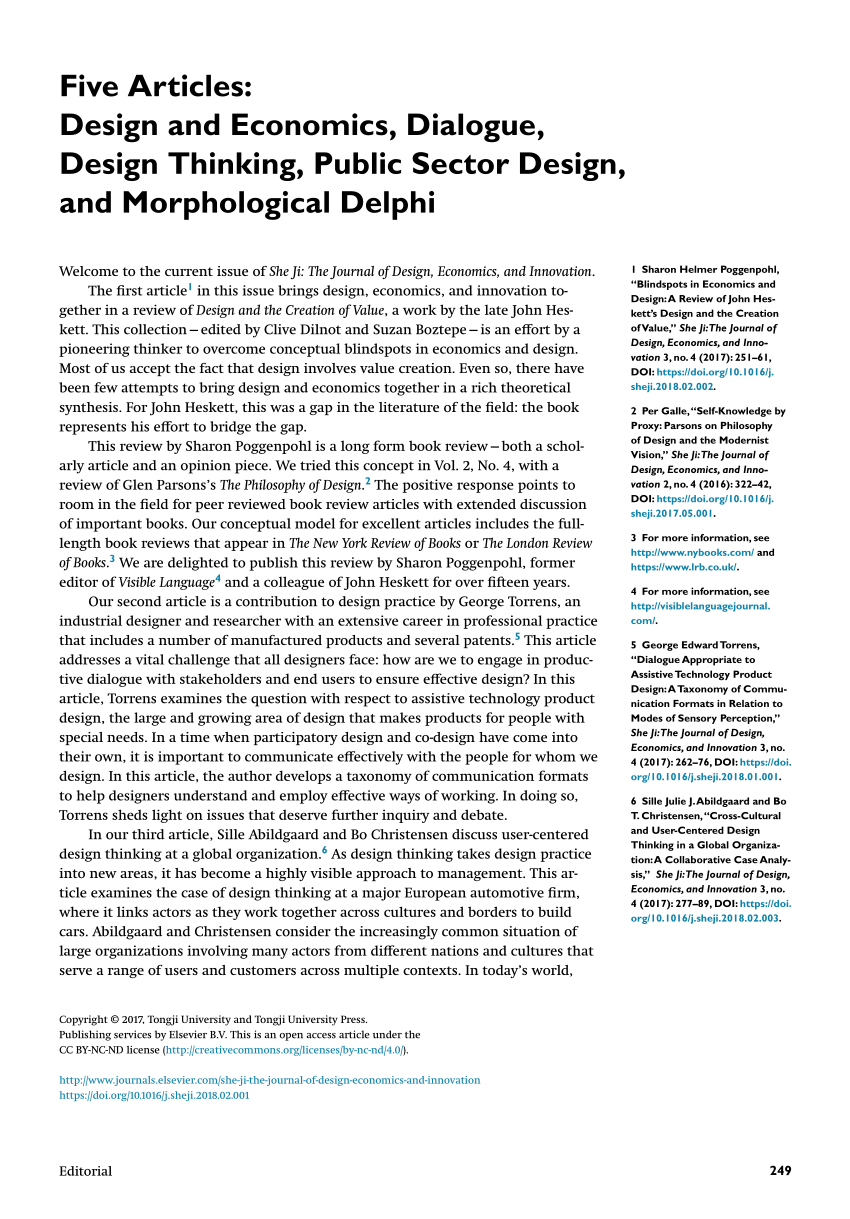 tilbage Tag ud Meander PDF) Five Articles: Design and Economics, Dialogue, Design Thinking, Public  Sector Design, and Morphological Delphi