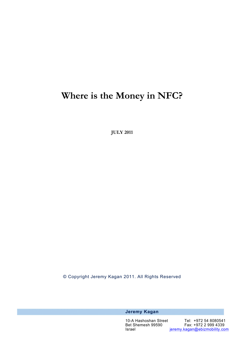Pdf Where Is The Money In Nfc