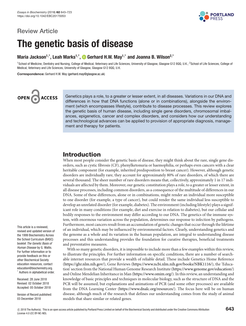 genetic disease research paper