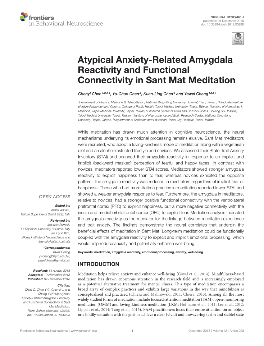 Pdf Atypical Anxiety Related Amygdala Reactivity And Functional