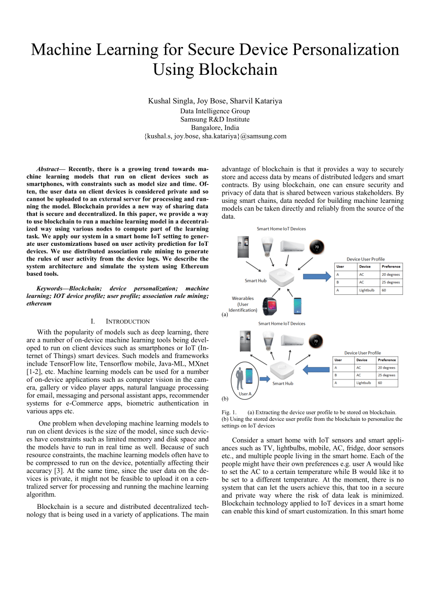 (PDF) Machine Learning for Secure Device Personalization Using Blockchain