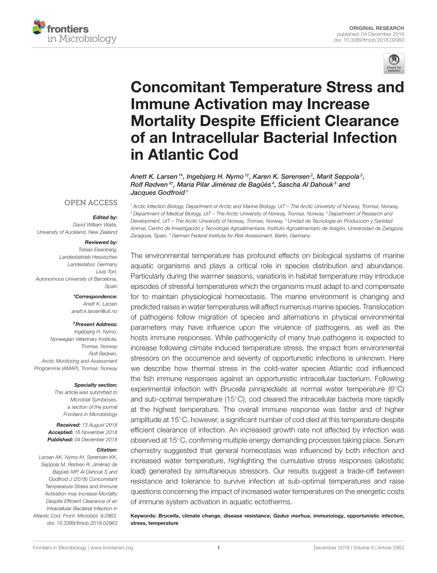PDF) Concomitant Temperature Stress and Immune Activation may ...