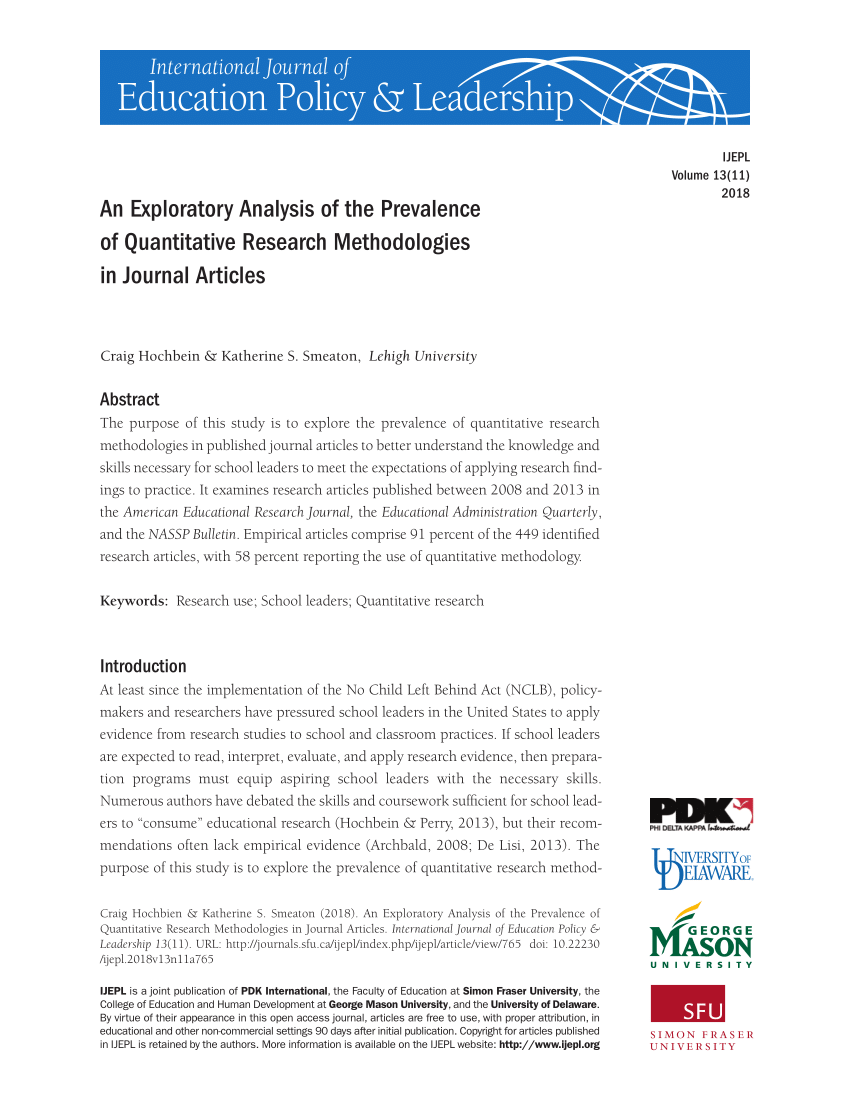 journal article about quantitative research