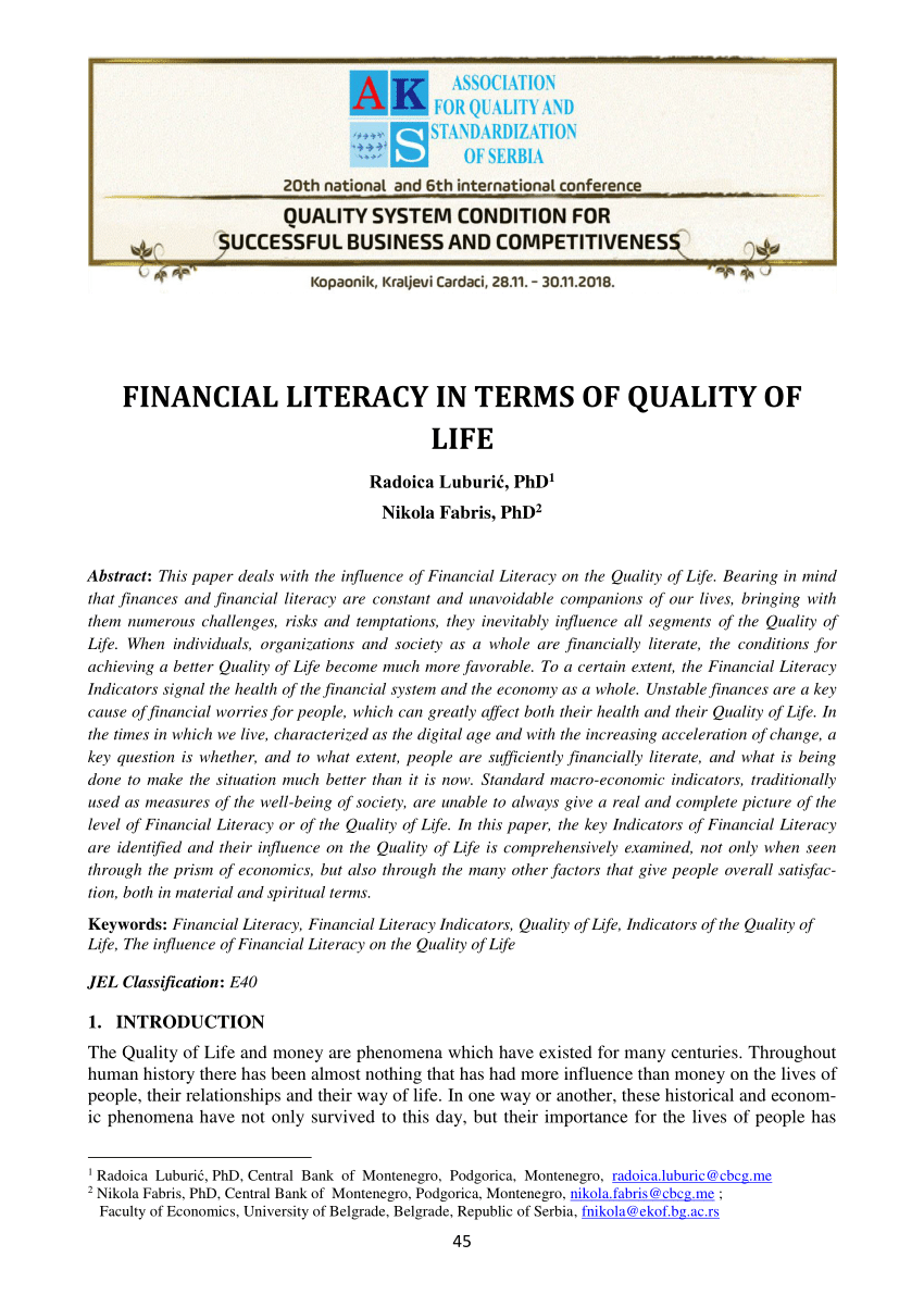 financial literacy essay samples